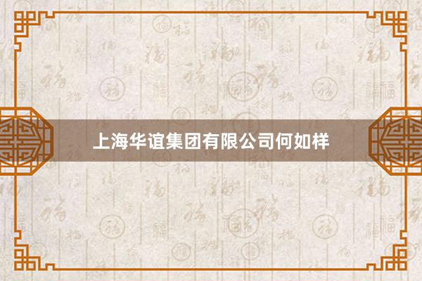 上海华谊集团有限公司何如样
