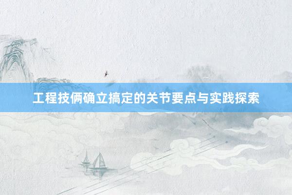 工程技俩确立搞定的关节要点与实践探索